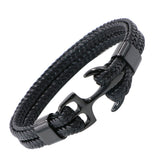 Anchor Leather Bracelet mambillia Black 