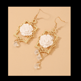 Asymmetric Flower Earrings Tassel Earrings mambillia 