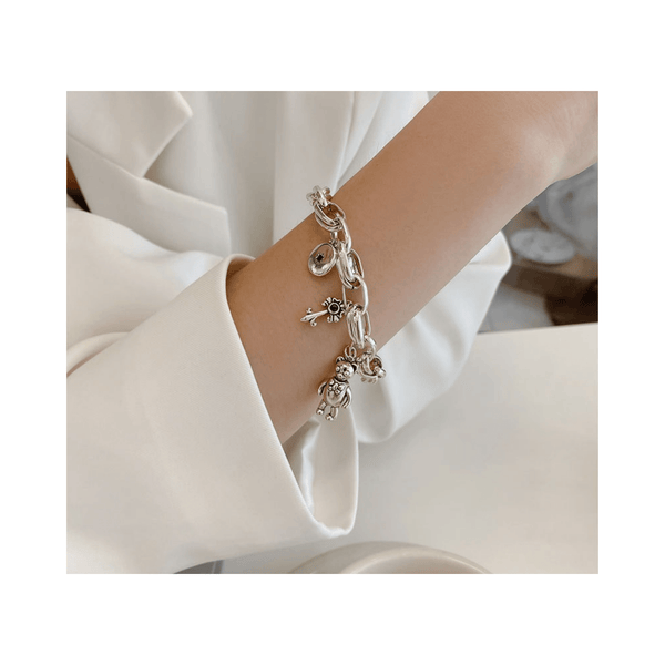Bear Charm Silver Bracelet mambillia 