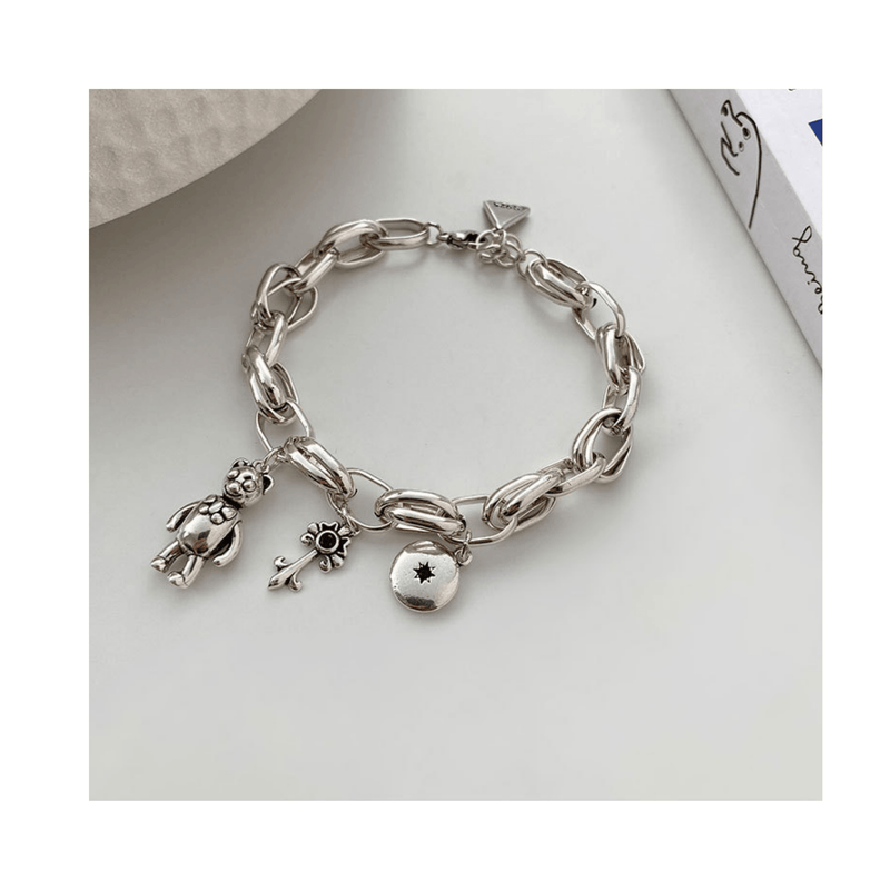 Bear Charm Silver Bracelet mambillia 