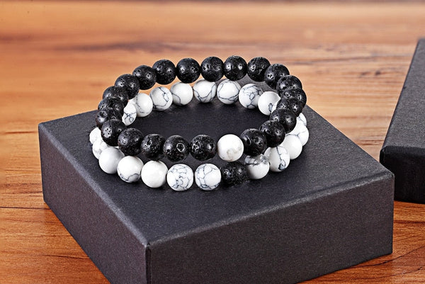 Black lava and Howlite Yoga bracelet mambillia 