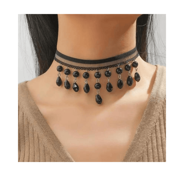 Black Tie Choker Necklace mambillia 