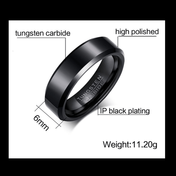 Black Tungsten Carbide Ring Rings mambillia 12 