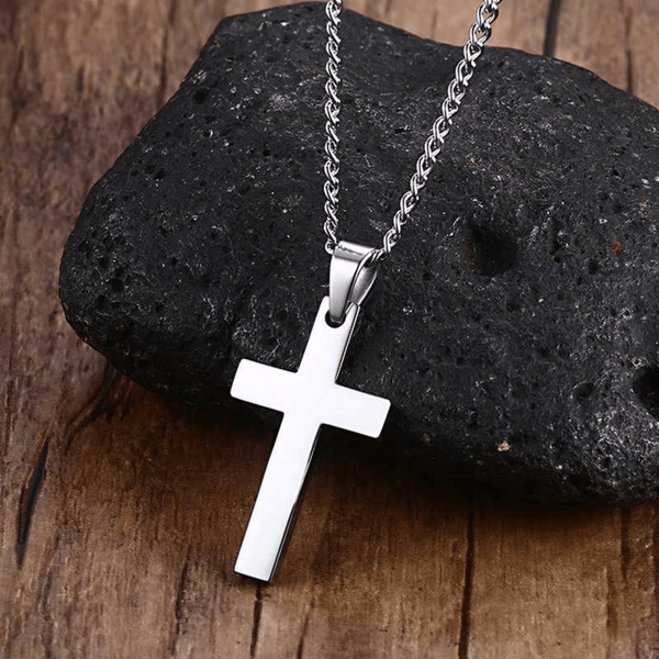 Christianity Rock Cross Pendant Necklace mambillia 