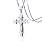 Christianity Rock Cross Pendant Necklace mambillia Stainless Steel With Accents Cross Pendant 