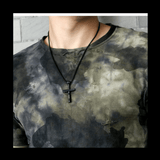 Cross Bat Detail Necklace mambillia Black 