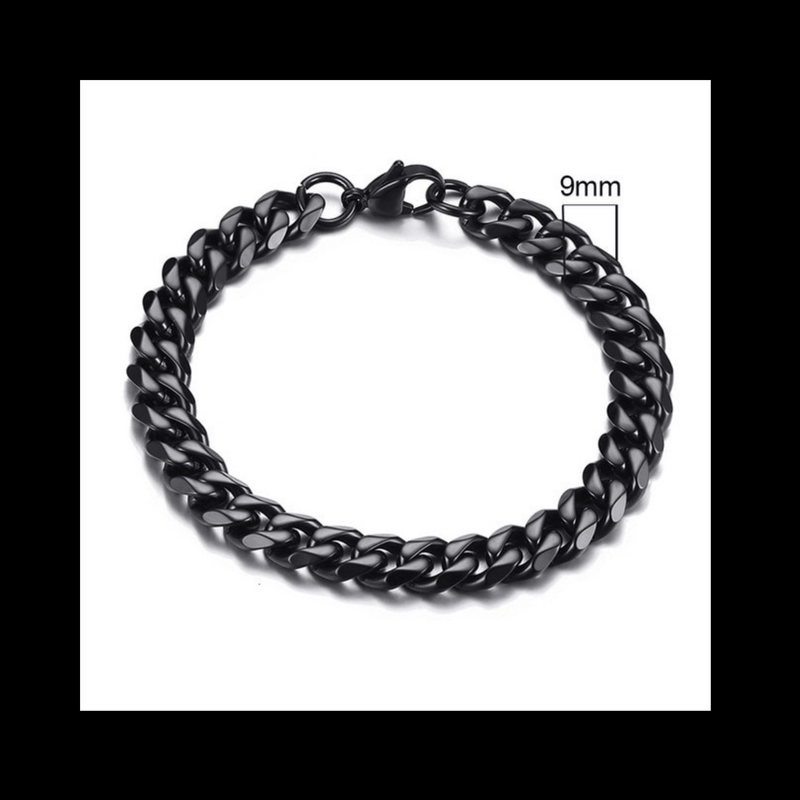 Cuban Link Large Bracelets mambillia 8.5 inches Black 