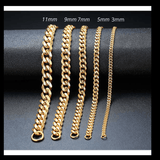 Cuban Link Large Bracelets mambillia 8.5 inches Gold 