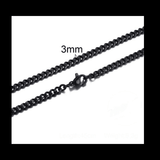 Cuban Link Stainless Steel Necklace mambillia Black 45cm Small 