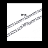 Cuban Link Stainless Steel Necklace mambillia Silver 45cm Medium 