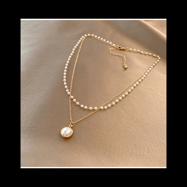 Dainty Pearl Chain Necklace mambillia 