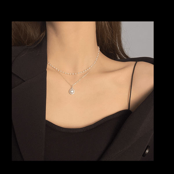 Dainty Pearl Chain Necklace mambillia 