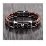 Distressed Leather And Skull Bracelet mambillia 