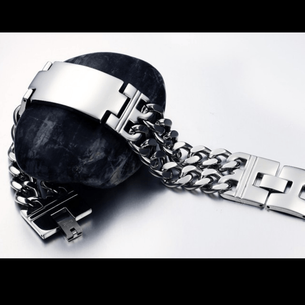 Double Chain Link Titanium Bracelet mambillia 