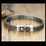 Foxtail Steel Bracelet mambillia 7.5inches Grey 