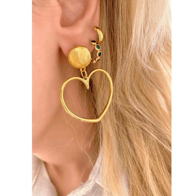 Gold Heart Earrings mambillia 