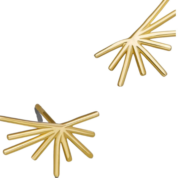 Gold plated asymmetrical star earrings mambillia 