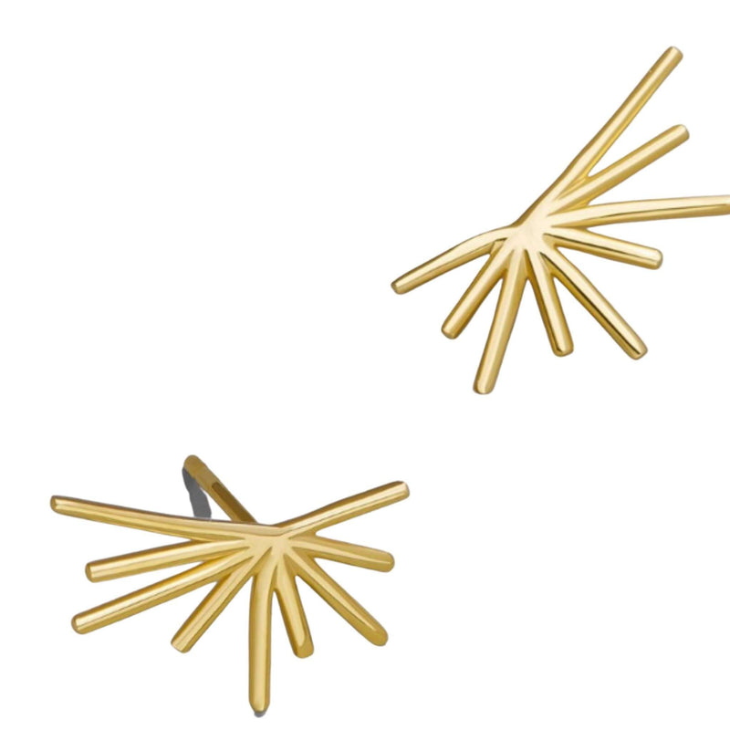 Gold plated asymmetrical star earrings mambillia 