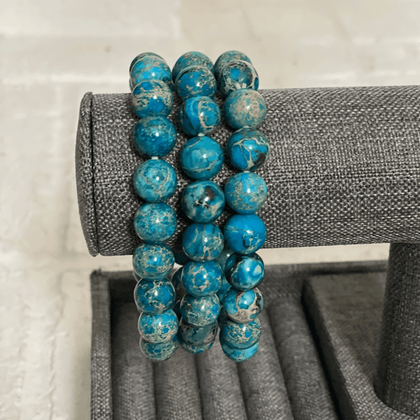 Imperial Blue Jasper Bead Bracelet mambillia 