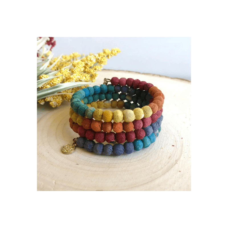 Kantha Charm Hoops