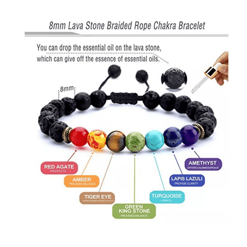 Lava Rock Chakra Bracelet Bracelets mambillia 