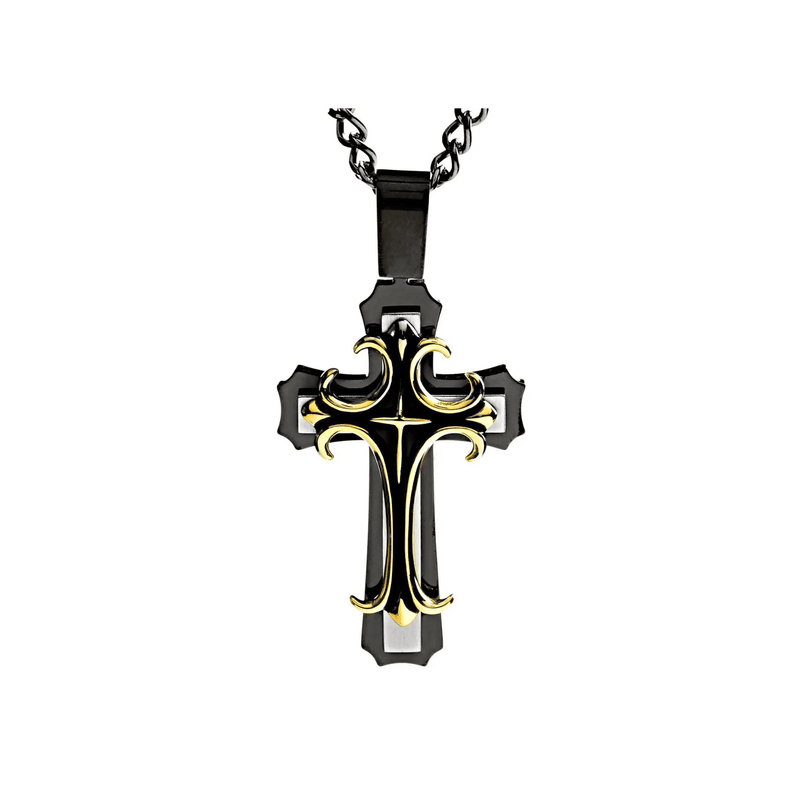 Layered Cross Pendant Necklace mambillia 