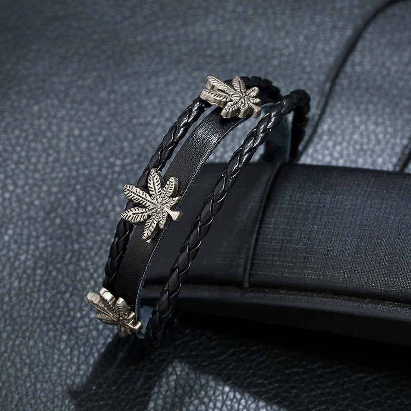 Maple Leaf Leather Bracelet mambillia 