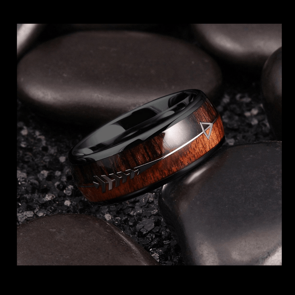 Men’s Black Stainless Steel 8MM Ring Rings mambillia 8 