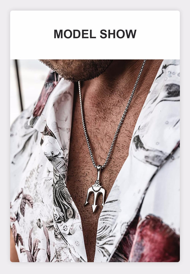 Men’s Trident Pendant Necklace mambillia 