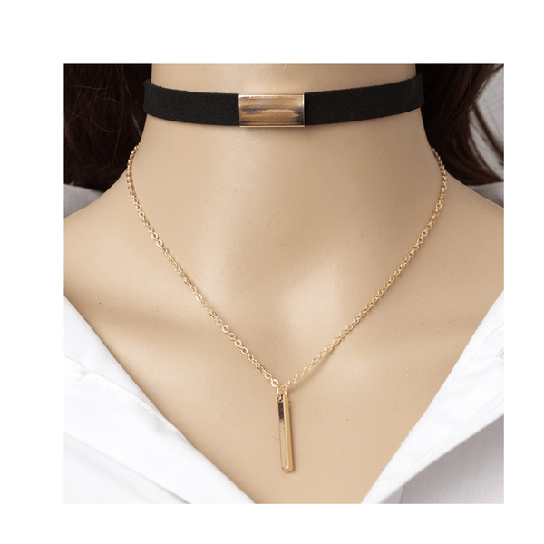 Multilayer Choker Necklace Choker Necklace mambillia Black 