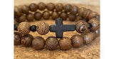 Natural wood cross bracelets mambillia 