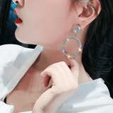 Pave Rinestone Circle Earrings Earrings mambillia 