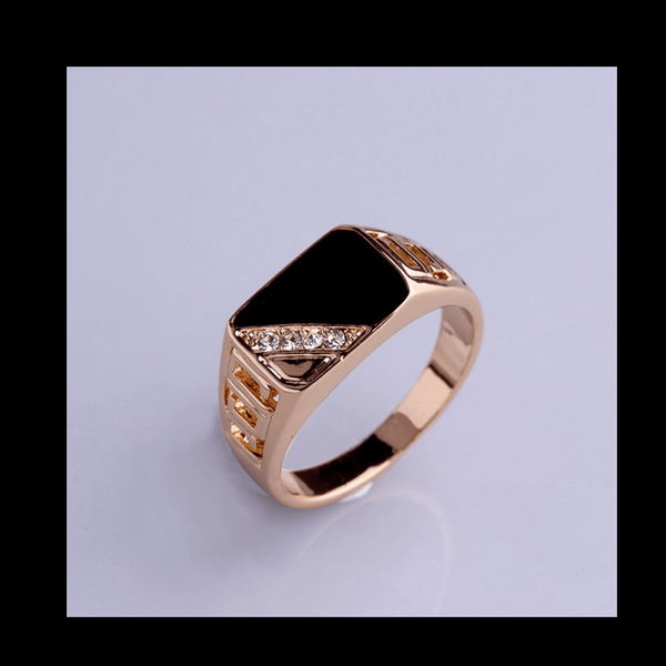 Rhinestone Black Enamel Ring mambillia 7 