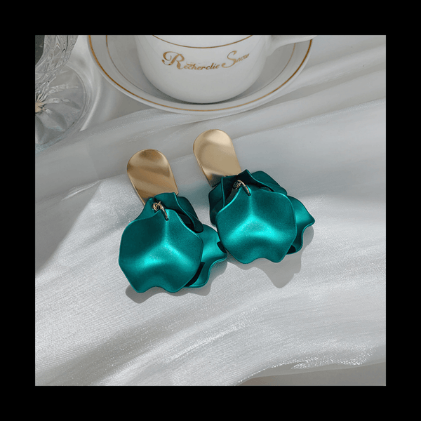 Rose Petals Earrings mambillia Green 