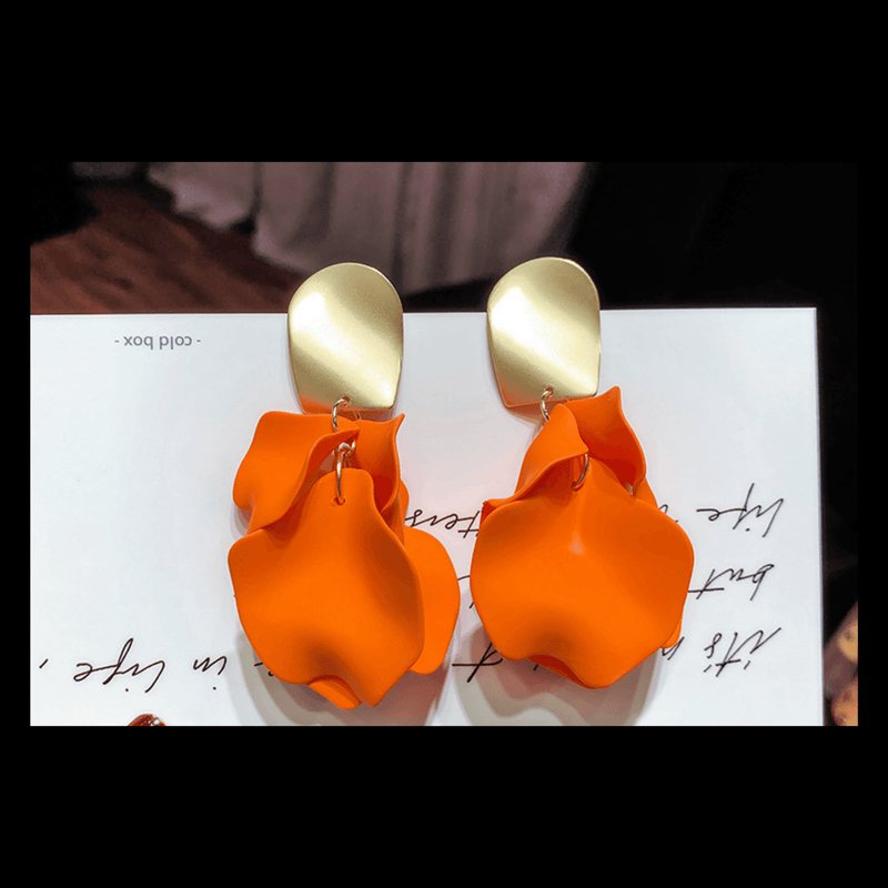 Rose Petals Earrings mambillia Orange 