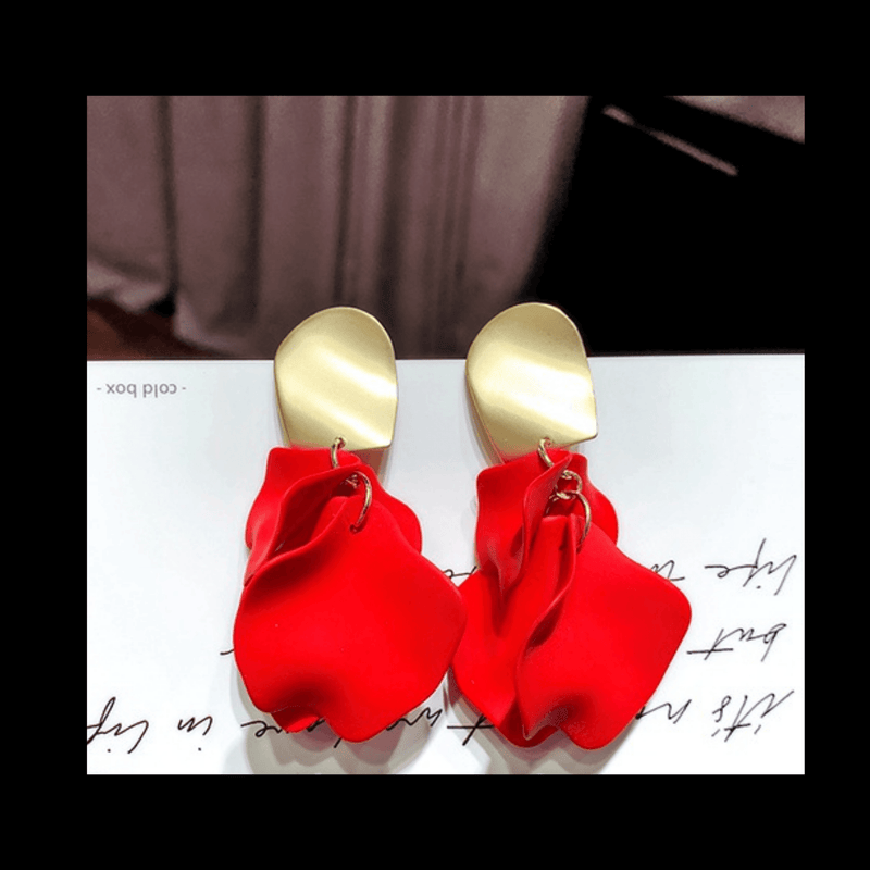 Rose Petals Earrings mambillia Red 