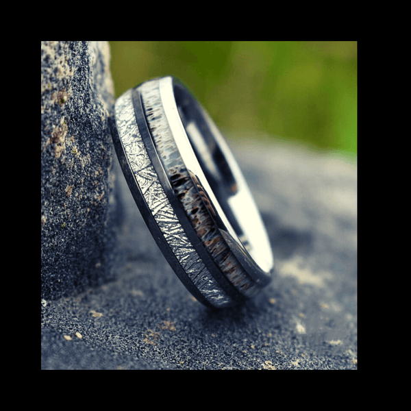 Silver and KOA Wood Inlay Ring for Men mambillia 8 