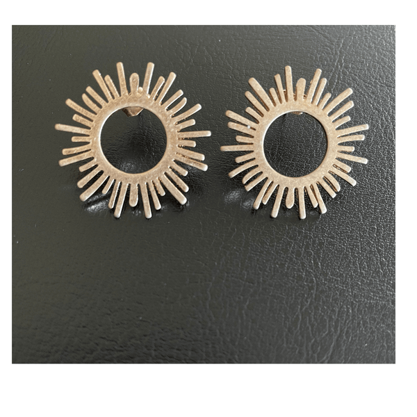 Sun Kissed Brass Earrings in Silver and Gold Color mambillia Gold 