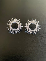 Sun Kissed Brass Earrings in Silver and Gold Color mambillia Silver 