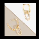 Triple Coated 18k Gold link Drop Earrings mambillia 