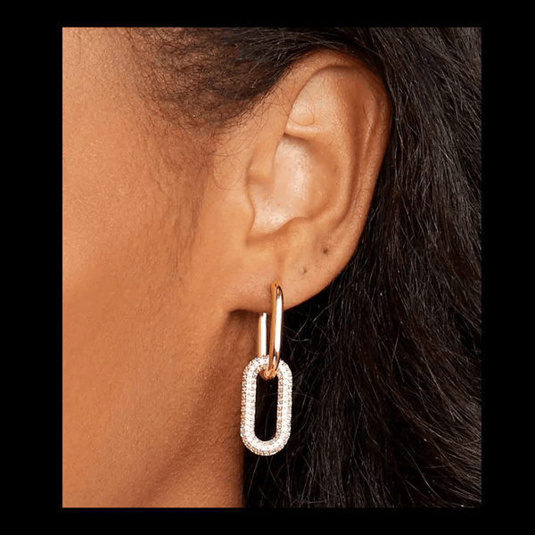 Triple Coated 18k Gold link Drop Earrings mambillia 