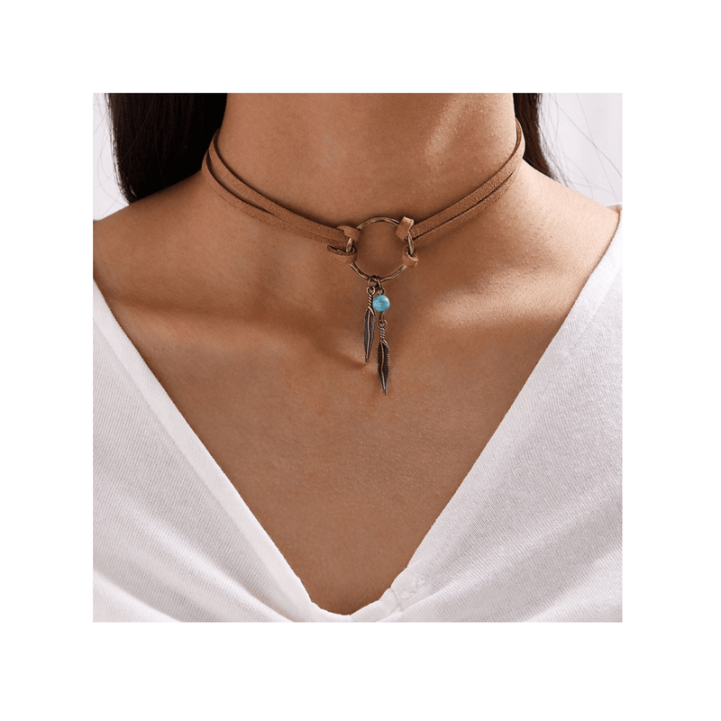 Velvet Leaf Choker Necklace Necklaces mambillia 