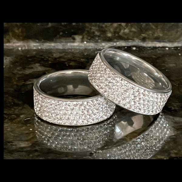 Zirconium Studded Ring Band Men mambillia 